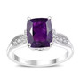 full view of amethyst and white zircon jewelry set in rhodium over sterling silver