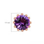 round rose de france amethyst crown stud earrings in 18k rose gold over sterling silver shown for size comparison