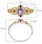 rose de france amethyst and rhodolite garnet bangle bracelet in 18k yellow gold and rhodium over sterling silver shown for size comparison