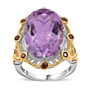 rose de france amethyst and rhodolite garnet ring in 18k yellow gold and rhodium over sterling silver