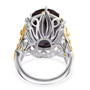 back view of black spinel ring in 18k yellow gold and rhodium over sterling silver