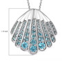 blue apatite seashell pendant necklace in rhodium over sterling silver shown for size comparison