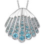 blue apatite seashell pendant necklace in rhodium over sterling silver