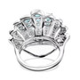 back view of blue apatite seashell ring in rhodium over sterling silver