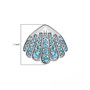 blue apatite seashell earrings in rhodium over sterling silver shown for size comparison