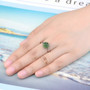 chrome diopside domed solitaire ring in rhodium over sterling silver