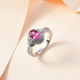 mahenge spinel and diamond ring in 950 platinum shown in a lifestyle photo
