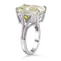 side view of prasiolite and peridot jewelry set in rhodium over sterling silver