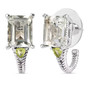 prasiolite and peridot jewelry set in rhodium over sterling silver