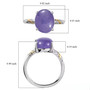 purple jade oval two-tone solitaire ring in 18k yellow gold and rhodium over sterling silver shown for size comparison