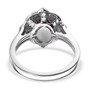 back view of padparadscha sapphire and diamond halo ring in 950 platinum