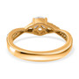 back view of diamond engagement ring in 18k yellow gold