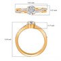 diamond engagement ring in 18k yellow gold shown for size comparison