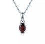full view of citrine 6x4mm oval solitaire necklace in rhodium over sterling silver