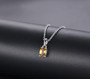 citrine 6x4mm oval solitaire necklace in rhodium over sterling silver