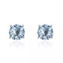natural chrome diopside 5mm round stud earrings in rhodium over 925 sterling silver
