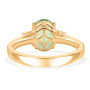 back view of green tourmaline and diamond ring in 10k yellow gold