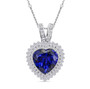 tanzanite and diamond heart 950 platinum pendant necklace