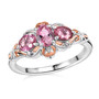 pink tourmaline trilogy ring 18k rose gold and rhodium over sterling silver