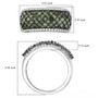green and white diamond cluster band ring in 10k white gold scale measurements