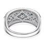 blue and white diamond cluster ring in 14k white gold undergallery