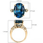 oval london blue topaz blue and white diamond 10k yellow gold ring shown for size comparison