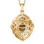 back view of yellow apatite brown and white zircon pendant necklace in 18k yellow gold over sterling silver