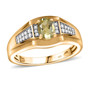 yellow apatite and white zircon 18k yellow gold over sterling silver gents ring