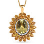 yellow apatite orange sapphire and zircon 18k yellow gold over sterling silver pendant necklace