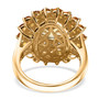 back view of yellow apatite orange sapphire and zircon 18k yellow gold over sterling silver halo ring