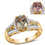 turkizite yellow sapphire and zircon 18k yellow gold over sterling silver ring