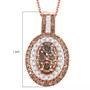 champagne and white diamond 18k rose gold over sterling silver custer pendant necklace shown for size comparison