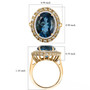 london blue topaz blue topaz and zircon 18k yellow gold over sterling silver double halo ring shown for size comparison