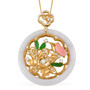jade multi gemstone pendant necklace in 18k yellow gold over sterling silver