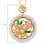 jade multi gemstone pendant necklace in 18k yellow gold over sterling silver shown for size comparison