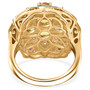 full view of heliodor rhodolite garnet and white zircon fashion ring in 18k yellow gold over sterling silver