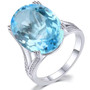 18x13mm oval prasiolite and white zircon rhodium over sterling silver solitaire split shank ring