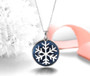 full view of snowflake druzy quartz holiday necklace in rhodium over sterling silver