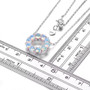 ethiopian opal and pink tourmaline rhodium over sterling silver circle necklace shown for size comparison
