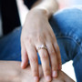 heart rose quartz and white zircon infinity shank ring in rhodium over sterling silver