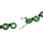 green jade and black jade rhodium over sterling silver graduated necklace