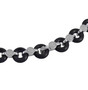clasp detail of black jade and white jade rhodium over sterling silver graduated necklace