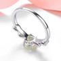 back view of ethiopian opal and white zircon rhodium over sterling silver bow ring