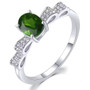 full view of ethiopian opal and white zircon rhodium over sterling silver bow ring