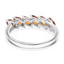 full view of hessonite garnet marquise band ring in rhodium over sterling silver