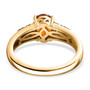 full view of hessonite garnet champagne and white diamond ring in 18k yellow gold over sterling silver
