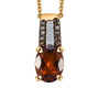 hessonite garnet champagne and white diamond pendant necklace in 18k yellow gold over sterling silver