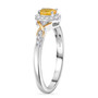 side view of yellow sapphire and white zircon two-tone jewelry set in 18k yellow gold and rhodium over sterling silver