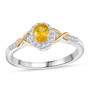 full view of yellow sapphire and white zircon two-tone jewelry set in 18k yellow gold and rhodium over sterling silver