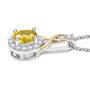 side view of yellow sapphire and white zircon two-tone jewelry set in 18k yellow gold and rhodium over sterling silver